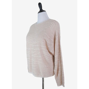 Pure J Jill Size M Linen Blend Sweater Dolman Sleeve Tan Barley Cork